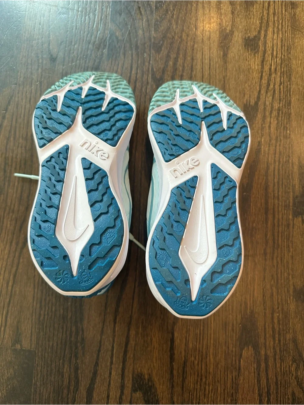 Nike Kids Athletic Sneakers - White & Teal Blue
